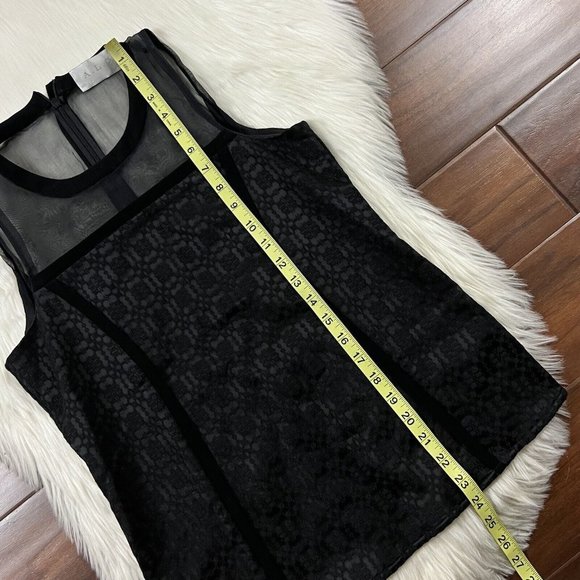 A.L.C. Women's Size 4 Black Sleeveless Zaha Top Sheer Back - Picture 4 of 10